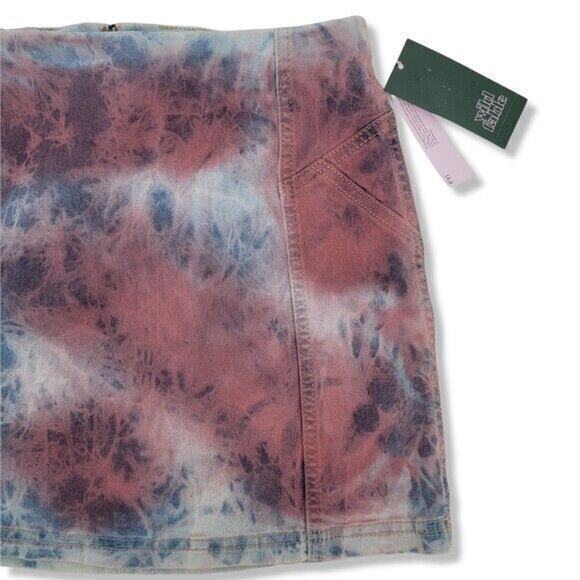 NEW Wild Fable Women's Stretch Tie Dyed Denim Mini Skirt Size 2 - Picture 4 of 10
